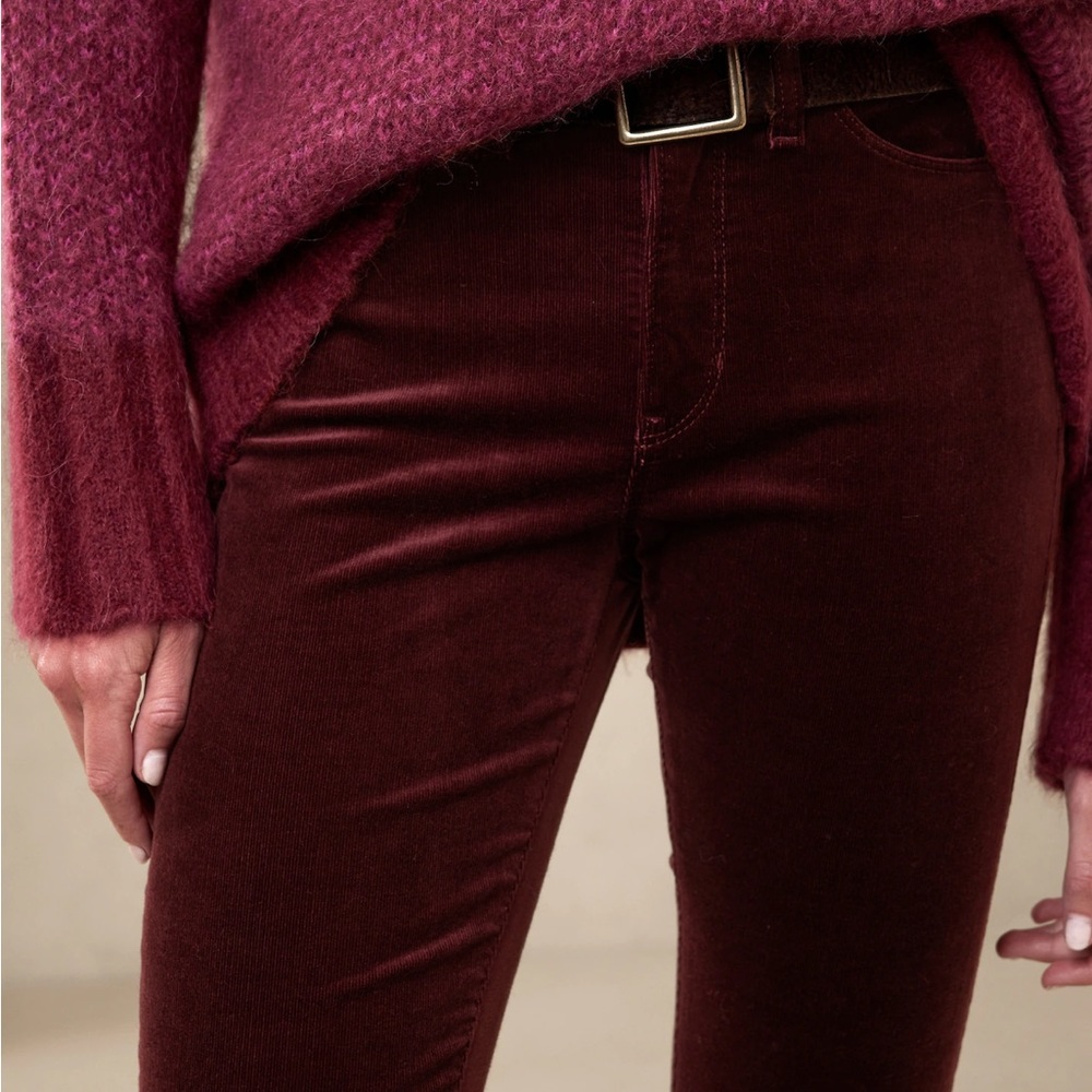 Banana Republic - High Rise Skinny Cords - Dark Cherry - Women’s 27 Short 27S